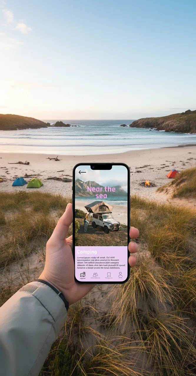 camping near the sea screen